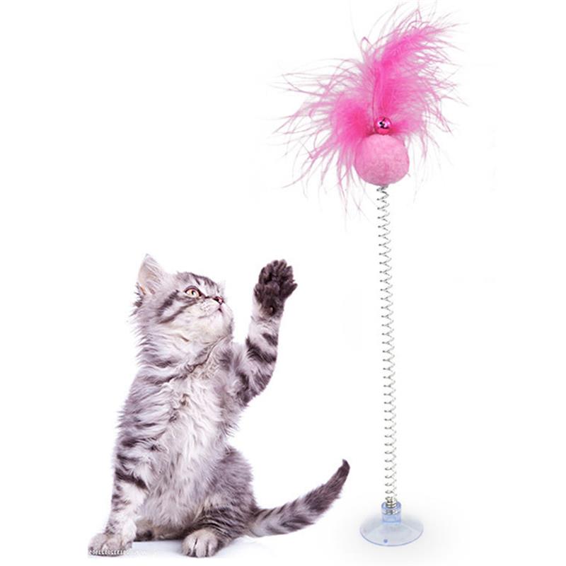 Interactive Suction Cup Feather Cat Toy